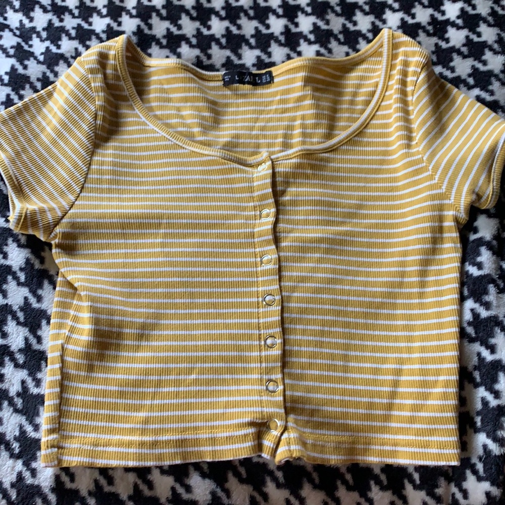 Yellow striped Zaful shirt